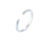 Elli Anillo Minimal Geo Cristales Plata 925,Corte Facetado, Sin Gema