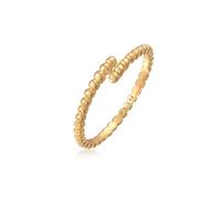 Elli Anillo mujer con diseño de bola abierta ajustable en plata de ley 925 bañada en oro