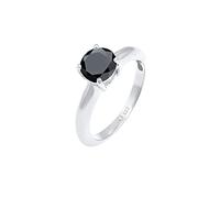 Elli Anillos Mujeres solitario clásico con cristal de circonita en plata de ley 925
