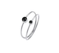 ELLI Anillo negro / plata 64 negro / plata