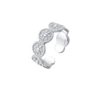 Elli Anillo para mujer con diseño de sol abierto en plata de ley 925, 54, Plata de ley, sin gema