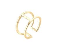 Elli Anillo para mujer en Geo Minimal Trend tamaño ajustable en plata de ley 925, 54, Corte facetado, Sin piedras preciosas