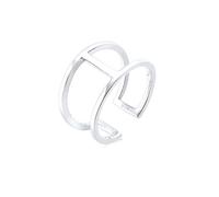 Elli Anillo para mujer en Geo Minimal Trend tamaño ajustable en plata de ley 925, 54, Corte facetado, Sin piedras preciosas