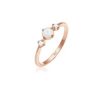 Elli Anillo para mujer Geo Vintage Trend con ópalo sintético en plata de ley 925