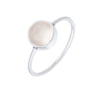 Elli Anillos solitario para mujer con piedra lunar en color pastel, de plata de ley 925