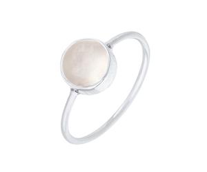 ELLI Anillo 'Solitär' plata / blanco lana 62 EUR