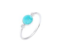Elli Anillo solitario aniversario Mujer plata Plata Esterlina 925/1000 iolita redonda