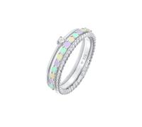 ELLI Anillo turquesa / amarillo claro / lila / plata 66 turquesa / amarillo claro / lila / plata