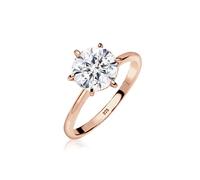 Elli Anillos Compromiso de las damas con cristales en plata esterlina 925 bañada en oro rosado