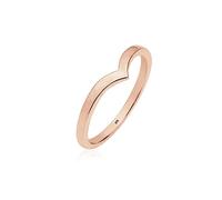 Elli anillos de apilamiento para mujer en forma de V, de plata de ley 925 chapada en oro rosa