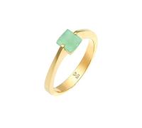 Elli Anillos Elli PREMIUM Anillo Mujeres Clásico Pirámide Elegante con Piedra preciosa de Jade en plata de ley 925 bañada en oro