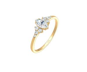 Elli Anillos Las Damas se Comprometen con la Noble Marquesa con Cristales en Plata Esterlina 925