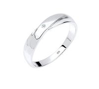 Elli Anillos Mujer Compromiso Elegante de la con Diamante (0.015 Ct.) en Plata Esterlina 925