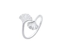 Elli Anillos Mujeres Gingko Hoja Abierta Tendencia en plata de ley 925 bañada en oro