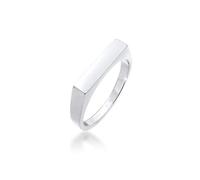 Elli Anillos Mujeres Sello Cuadrado Geo Diseño Básico en Plata de Ley 925