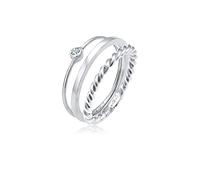 Elli Anillos para mujer con solitario y cristales en plata de ley 925