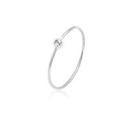 Elli Anillos Solitario para Damas, con Cristal en Plata Esterlina 925