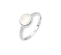 Elli Anillos solitario para mujer con piedra lunar en color pastel, de plata de ley 925