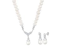 Elli Brautschmuck - Juego de joyas de plata de ley con cristal