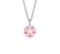 Elli Colgante infantil de plata de ley 925 con diseño de flor rosa con collar de 36 cm de longitud, Esmalte