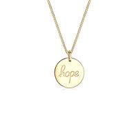 Elli collar con colgante en forma para mujer con colgante chapado en oro 925 perfecto para vestir palabra HOPE plateado - 45 cm - 0103230415_45