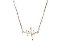 Elli Collar de mujer con forma de corazón que late Love en plata de ley 927, oro rosa, 45