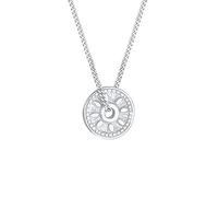 Elli Collar de plata 925 vintage con colgante de moneda, cadena para mujer, joyas, regalos para mujeres, niñas, mamá, novia, cadena de plata, longitud 42 cm, 420, Plata esterlina, sin gema