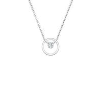 Elli Collar de plata de ley 925 con colgante de anillo para mujer, cadena de cristal, regalo para mujeres, niñas, mamá, novia, cadena de plata, longitud 45 cm, 45cm, Corte facetado, Cristal