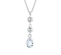 Elli Collar de plata de ley 925 con forma de lágrima y cristal