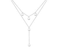 Elli Collar en forma Y de mujer con plata, 38 cm