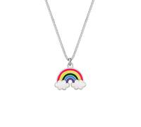 Elli Collar infantil con colgante de nube arcoíris con esmalte multicolor en plata de ley 925, 360, Corte facetado, No es una piedra preciosa