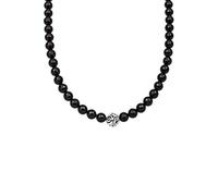Elli Collar Mujer Adorno de Bola con Piedras de Ónix en Plata de Ley 925