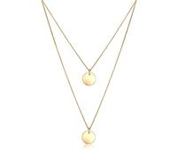 Elli Collar Mujer Colgante Placa de 2 Capas de Tendencia en Plata Esterlina 925