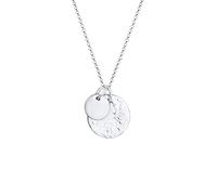 Elli Collar Mujer Colgante Placa Martillado en Plata Esterlina 925