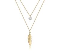 Elli Collar Mujer Colgante Pluma y Cristal en Plata Esterlina 925