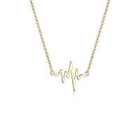 Elli Collar Mujer Corazón Latiendo Amor en Plata de Ley 928, Oro, 45