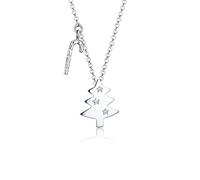 Elli Collar para mujer con colgante de árbol de Navidad, plata 925, 45cm, Corte facetado, No es una piedra preciosa