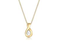 Elli Collar prémium para mujer con infinito y circonitas en oro amarillo 585, 45cm, Corte facetado, Circonia cúbica