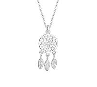 Elli Collares Mujeres Colgante de Pluma Atrapasueños Boho en Plata de Ley 925