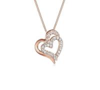 Elli Collares Cadena para mujer con colgante de corazones entrelazados y cristales, fabricada en plata de ley de 925, 45 cm de largo