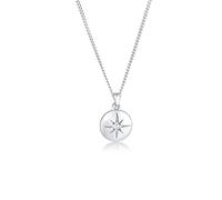 Elli Collares Colgante de Placa de Señoras Estrella con Cristales de Zirconia en Plata de Ley 925 Chapada en Oro