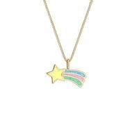 Elli Collares Collar de niños con esmalte de estrella fugaz en plata de ley 925 chapado en oro