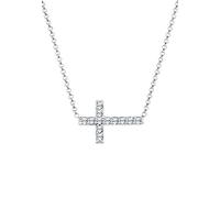 Elli Collares Mujer Colgante de Cruz Elegante con Cristales en Plata Esterlina 925Mujer Colgante de Cruz Elegante con Cristales en Plata Esterlina 925