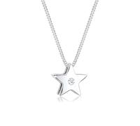 Elli Collares Mujer Colgante de Estrella Moderna con Diamante (0.03 Ct.) en Plata Esterlina 925