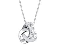 Elli Collares Mujer Colgante de Nudo con Cristales en Plata de Ley 925