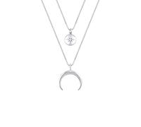 Elli Collares Mujer con Colgante de Media Luna con Piedra de Circonio en Plata Esterlina 925