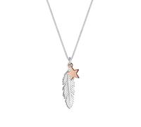 Elli Collares Mujer con Colgantes de Pluma y Estrella Bicolor Fabricado en Plata de Ley de 925