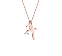 Elli Collares Mujeres Colgante Cruz Pez en Plata de Ley 925