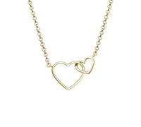 Elli Collares Mujeres Colgante de Corazón Entrelazado en Plata de Ley 925 Bañada en Oro