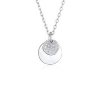 Elli Collares Mujeres Colgante Placa Elegante Color Plata con Cristales